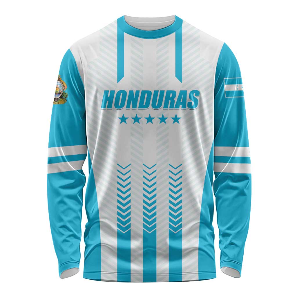 Custom Honduras Football Long Sleeve Shirt Vamos Los Catrachos