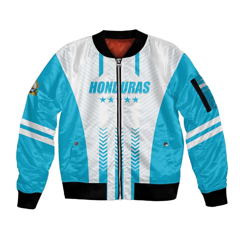 Custom Honduras Football Sleeve Zip Bomber Jacket Vamos Los Catrachos