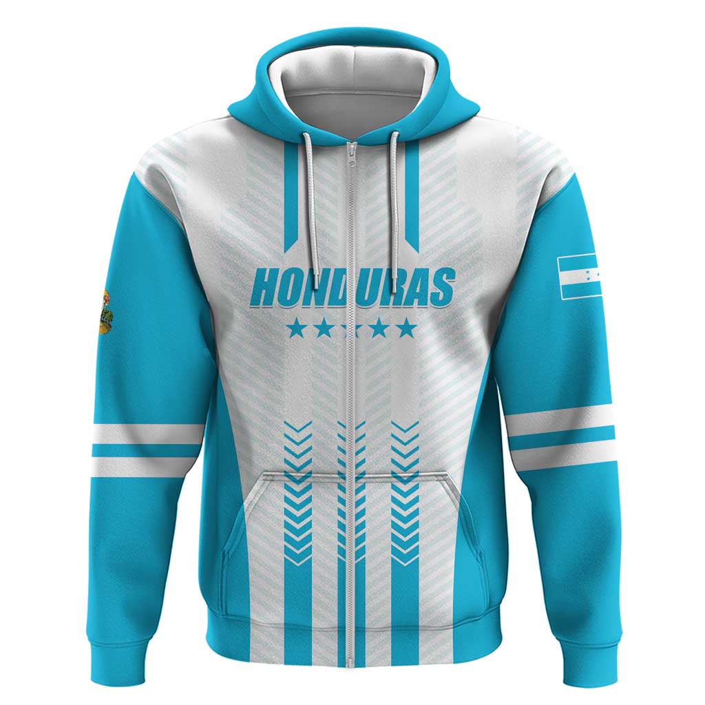 Custom Honduras Football Zip Hoodie Vamos Los Catrachos