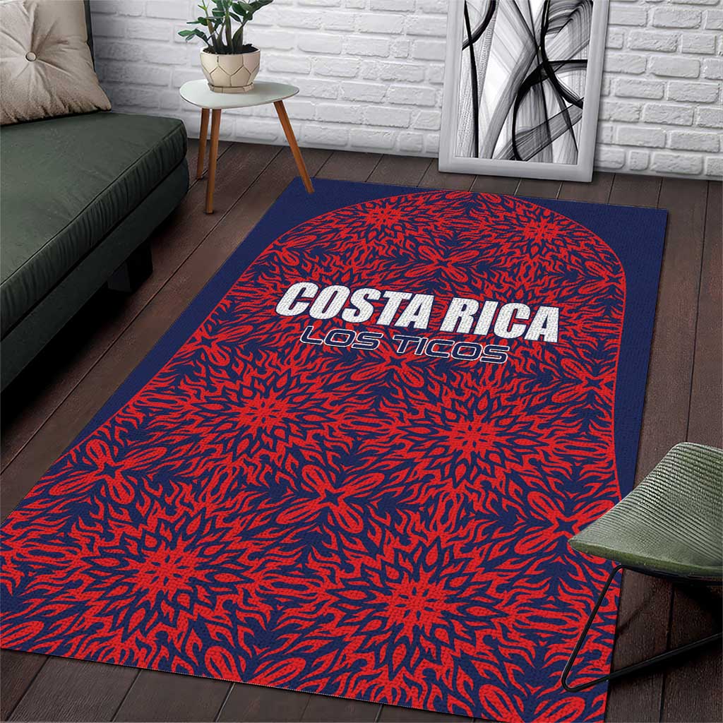 Costa Rica Football Area Rug Los Ticos Unique Pattern