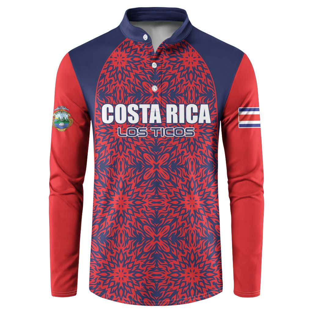 Custom Costa Rica Football Button Sweatshirt Los Ticos Unique Pattern