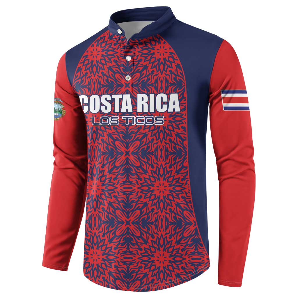 Custom Costa Rica Football Button Sweatshirt Los Ticos Unique Pattern