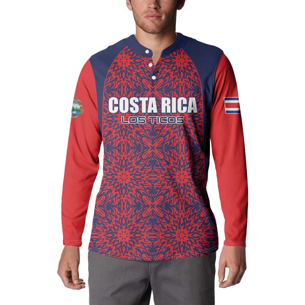 Custom Costa Rica Football Button Sweatshirt Los Ticos Unique Pattern