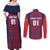 Custom Costa Rica Football Couples Matching Off Shoulder Maxi Dress and Long Sleeve Button Shirt Los Ticos Unique Pattern