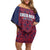 Custom Costa Rica Football Family Matching Off Shoulder Short Dress and Hawaiian Shirt Los Ticos Unique Pattern