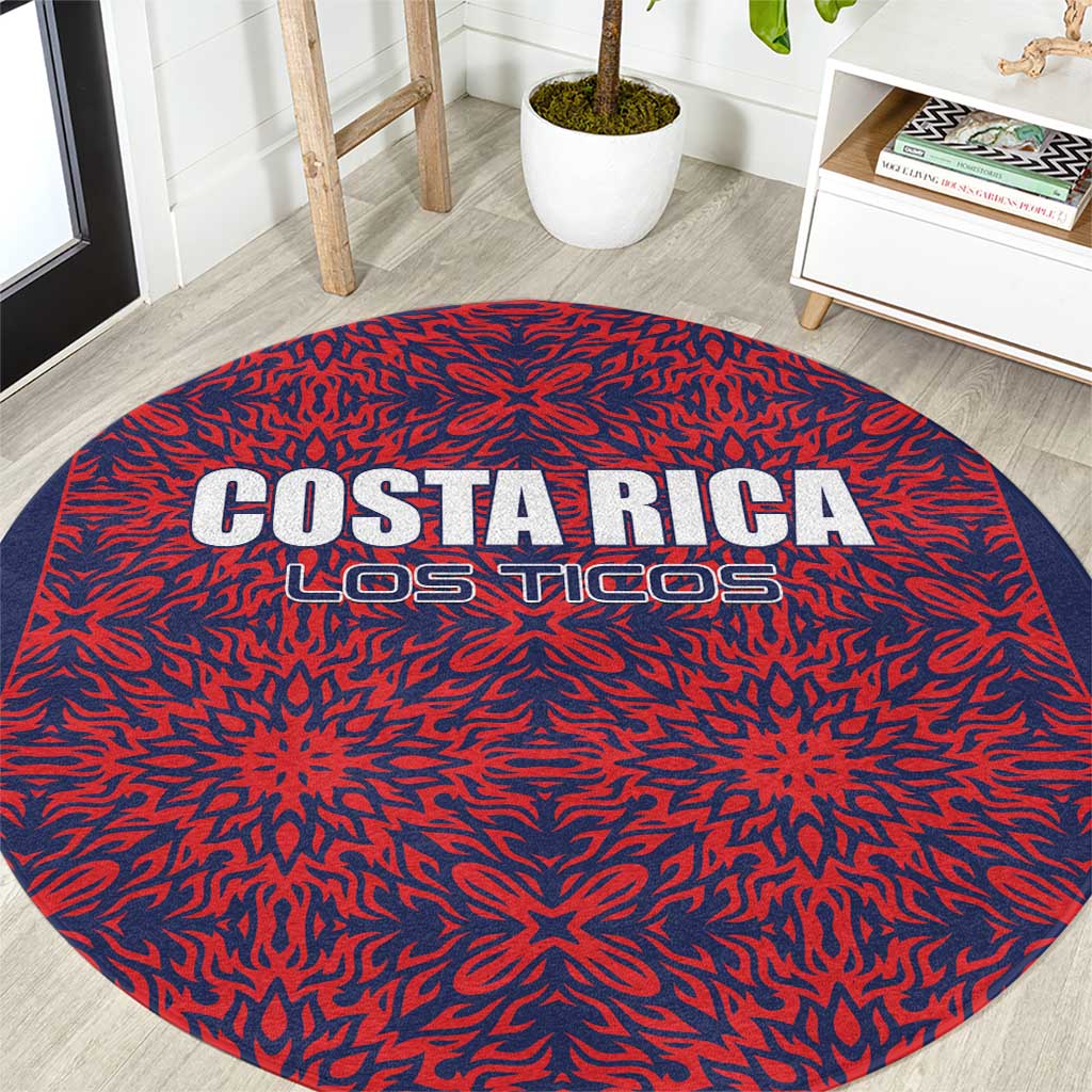 Costa Rica Football Round Carpet Los Ticos Unique Pattern