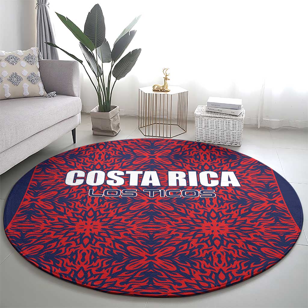 Costa Rica Football Round Carpet Los Ticos Unique Pattern
