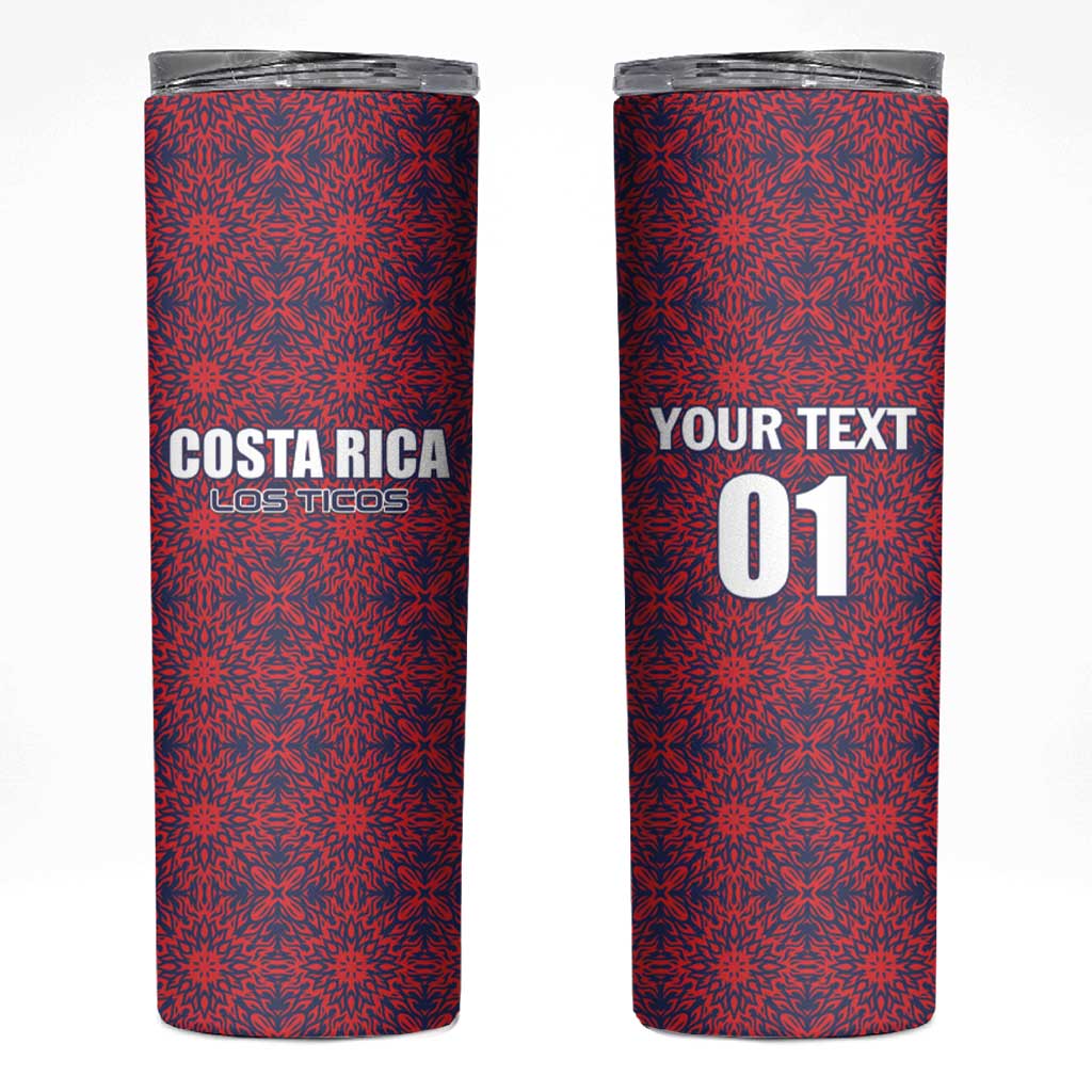 Custom Costa Rica Football Skinny Tumbler Los Ticos Unique Pattern