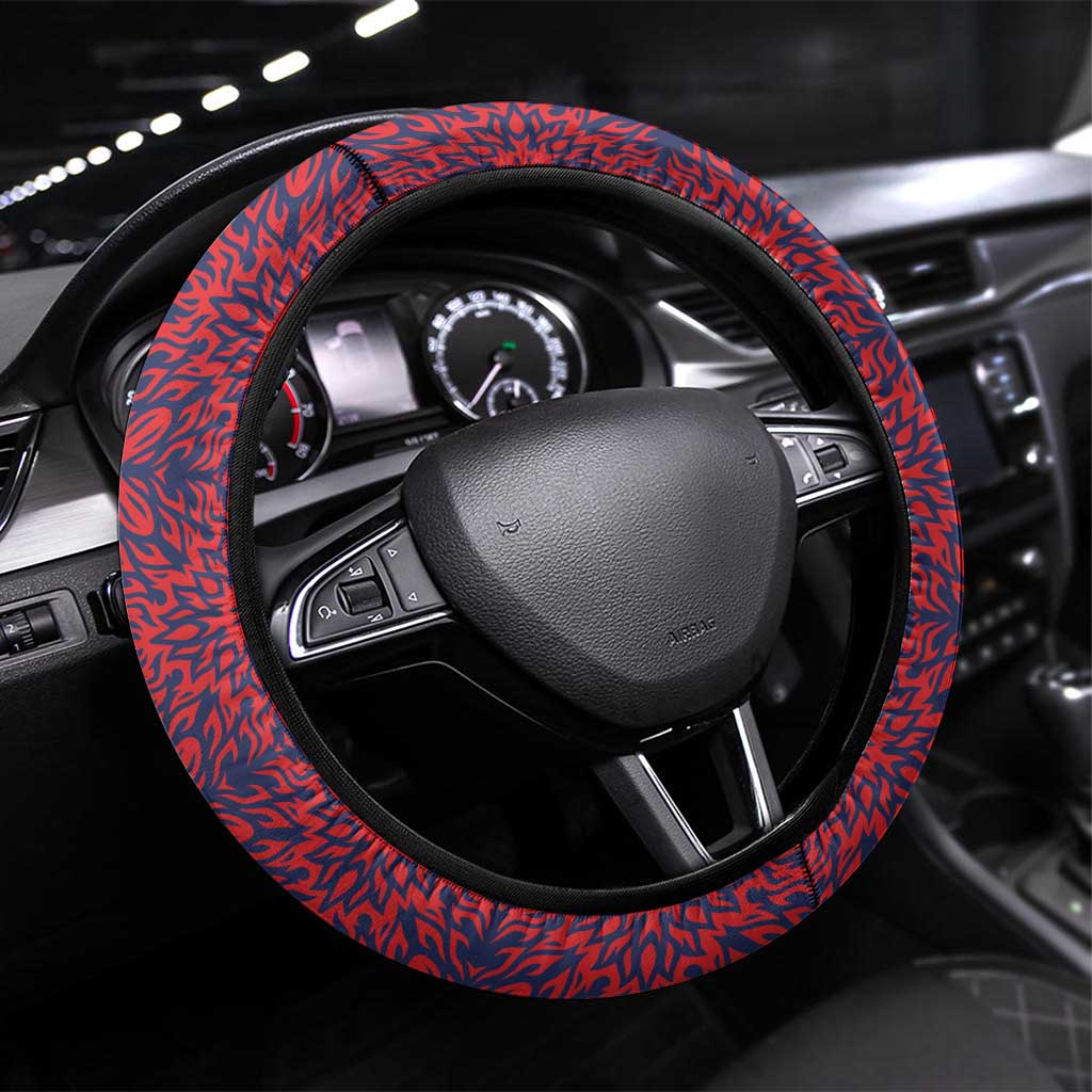 Costa Rica Football Steering Wheel Cover Los Ticos Unique Pattern