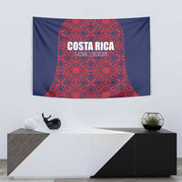 Navy wall tapestry showing red starburst bell with COSTA RICA and LOS TICOS text