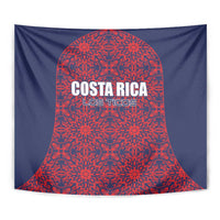 Square navy tapestry with red starburst bell pattern and COSTA RICA / LOS TICOS