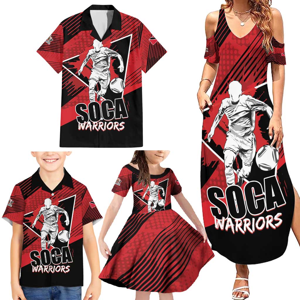 Custom Trinidad and Tobago Football Family Matching Summer Maxi Dress and Hawaiian Shirt Soca Warriors In My Heart