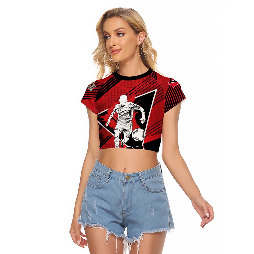 Custom Trinidad and Tobago Football Raglan Cropped T Shirt Soca Warriors In My Heart