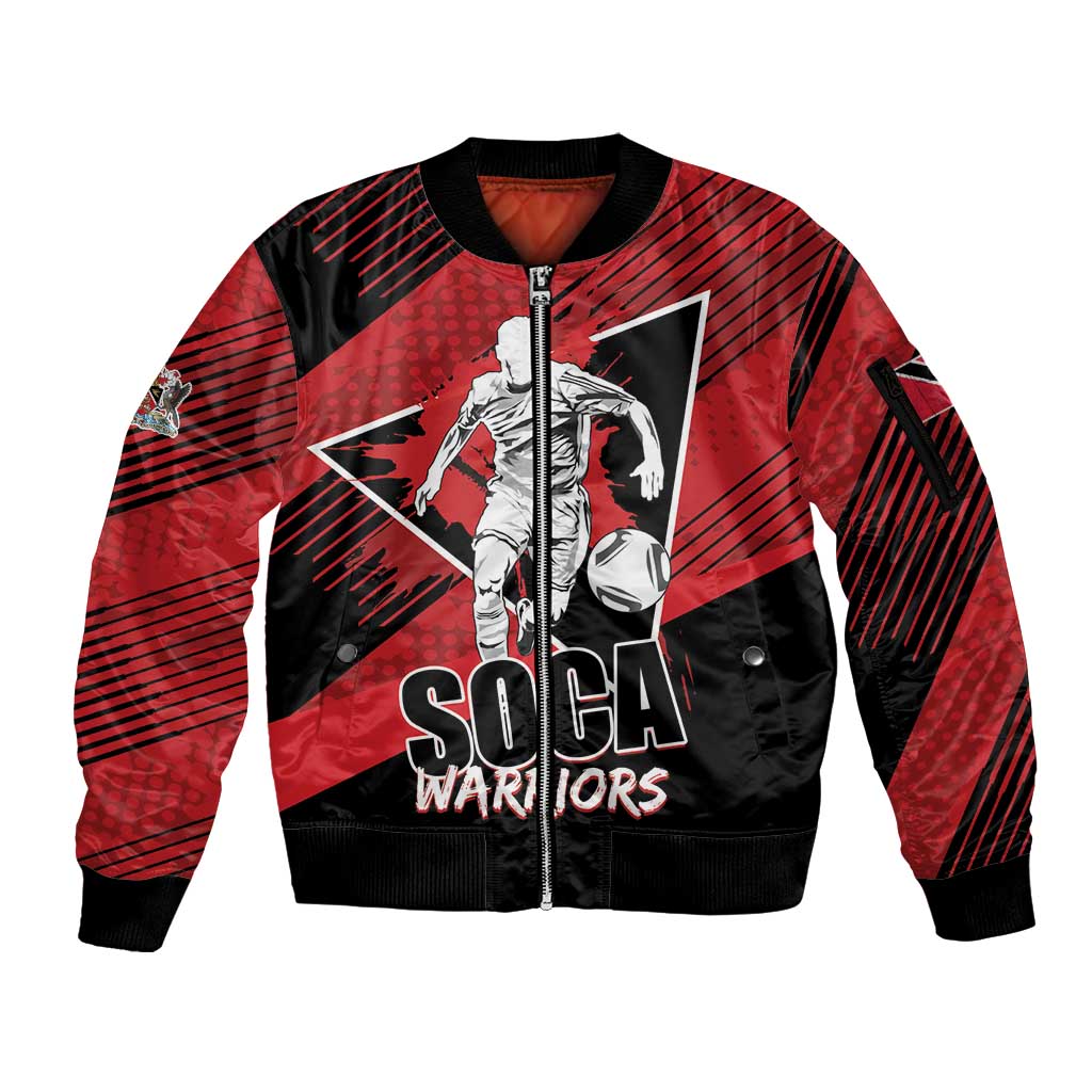 Custom Trinidad and Tobago Football Sleeve Zip Bomber Jacket Soca Warriors In My Heart