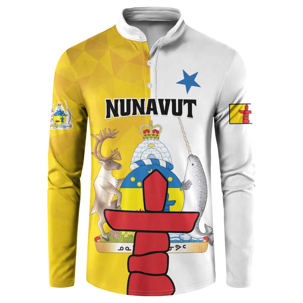 Personalized Canada Nunavut Territories Button Sweatshirt Inuktitut Our Land Our Strength