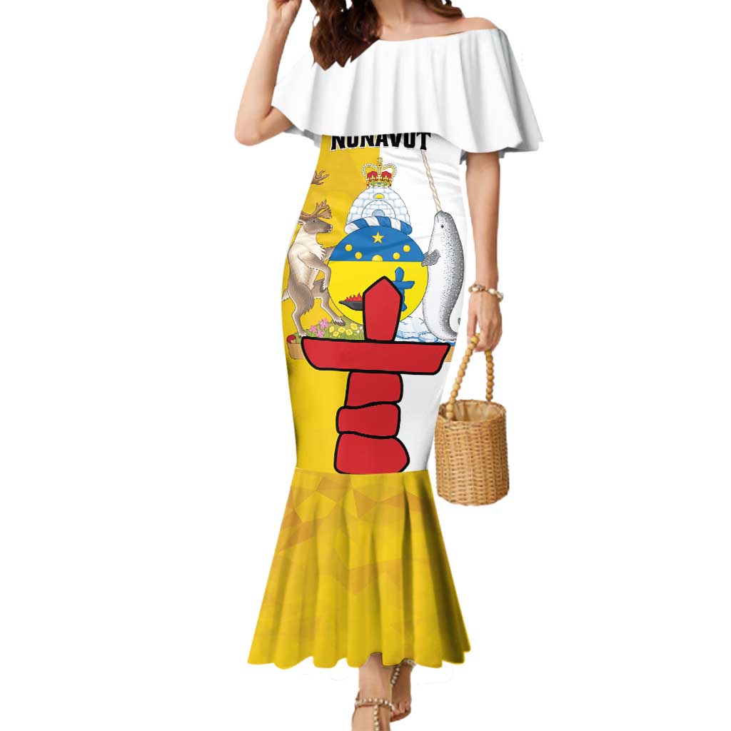 Personalized Canada Nunavut Territories Mermaid Dress Inuktitut Our Land Our Strength