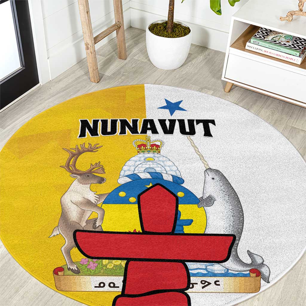 Canada Nunavut Territories Round Carpet Inuktitut Our Land Our Strength