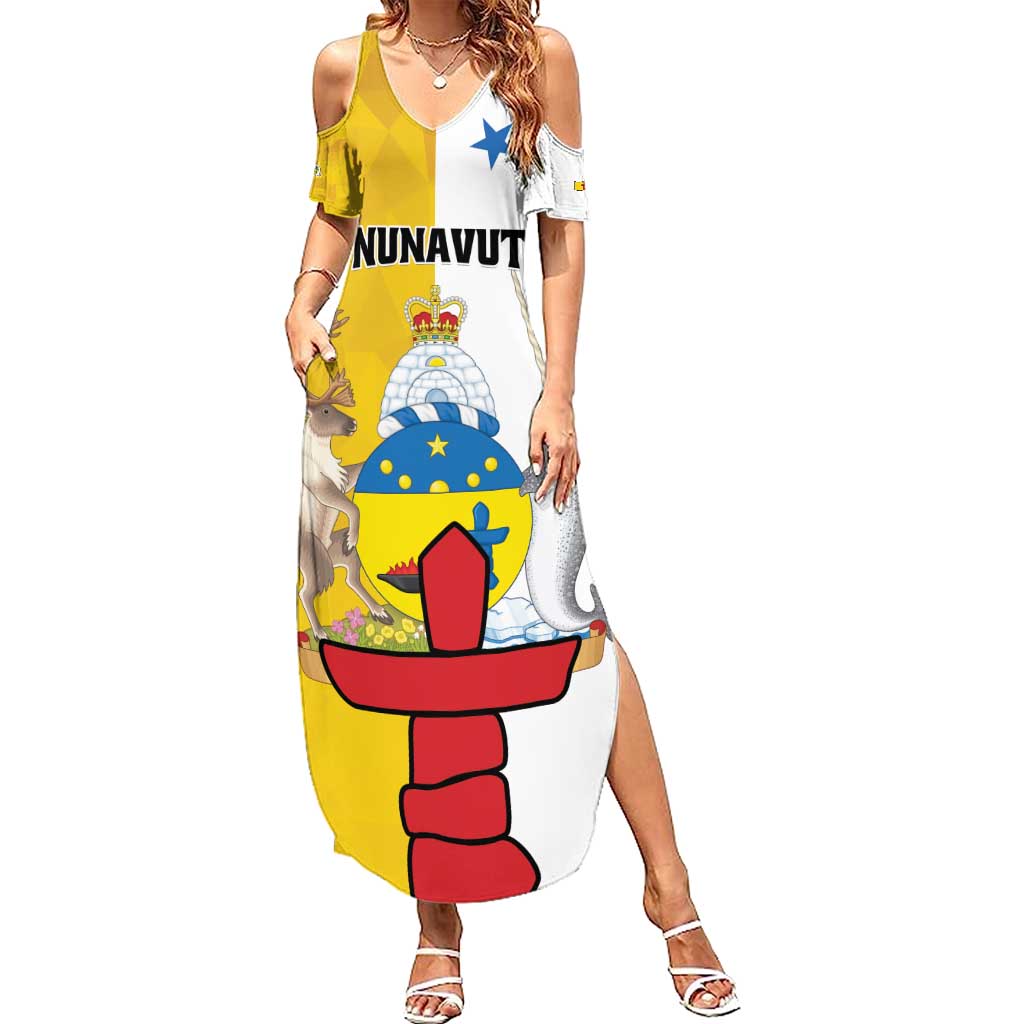 Personalized Canada Nunavut Territories Summer Maxi Dress Inuktitut Our Land Our Strength