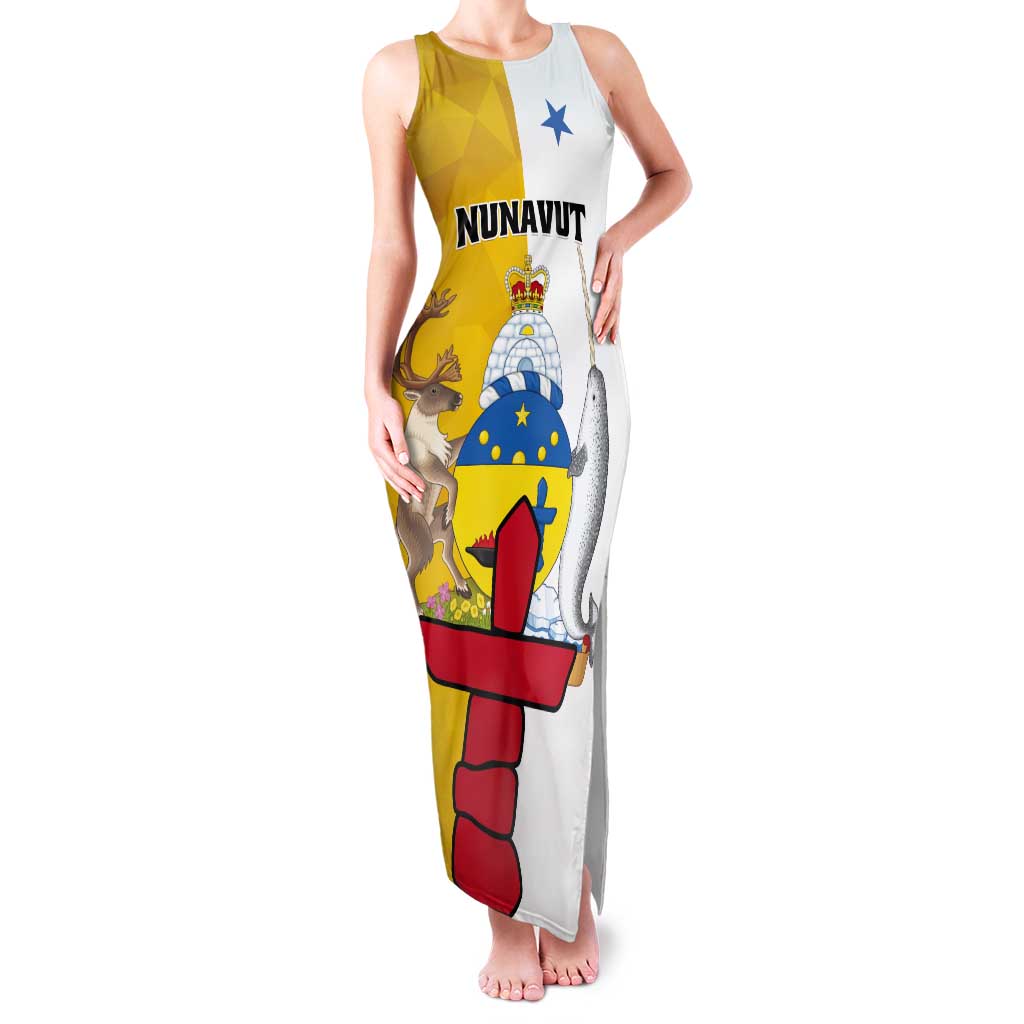 Personalized Canada Nunavut Territories Tank Maxi Dress Inuktitut Our Land Our Strength