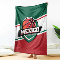 Mexico basketball blanket draped vertically with Mexico team logo and green white red colors