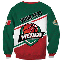 Green Mexico basketball sweatshirt, back with 'YOUR TEXT' and Guerrero crest logo