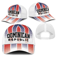 Dominican Republic Baseball Net Cap Stripe Stylized