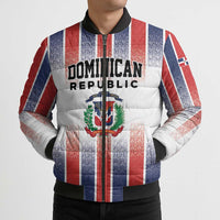 Personalized Dominican Republic Bomber Puffer Jacket Stripe Stylized