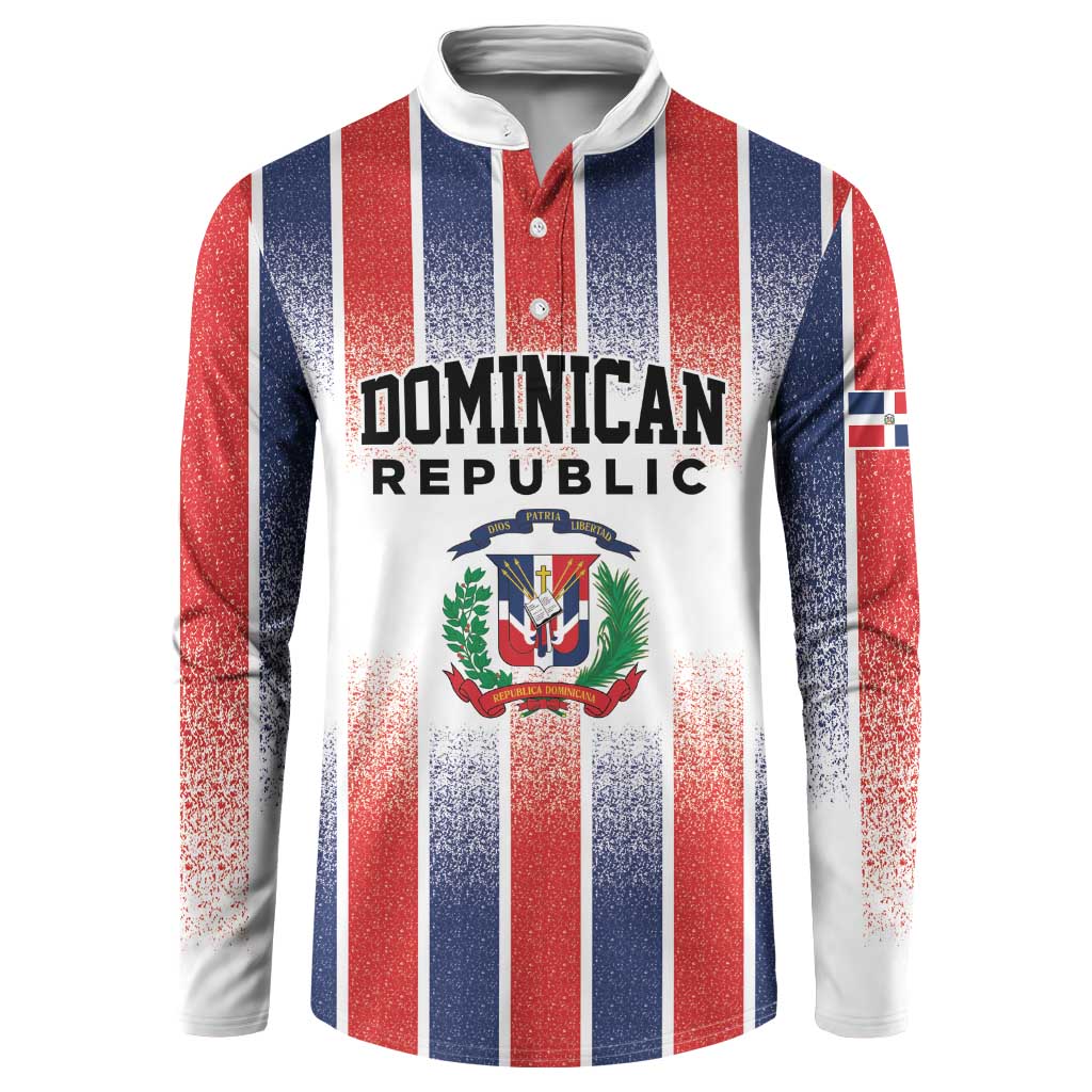 Personalized Dominican Republic Button Sweatshirt Stripe Stylized