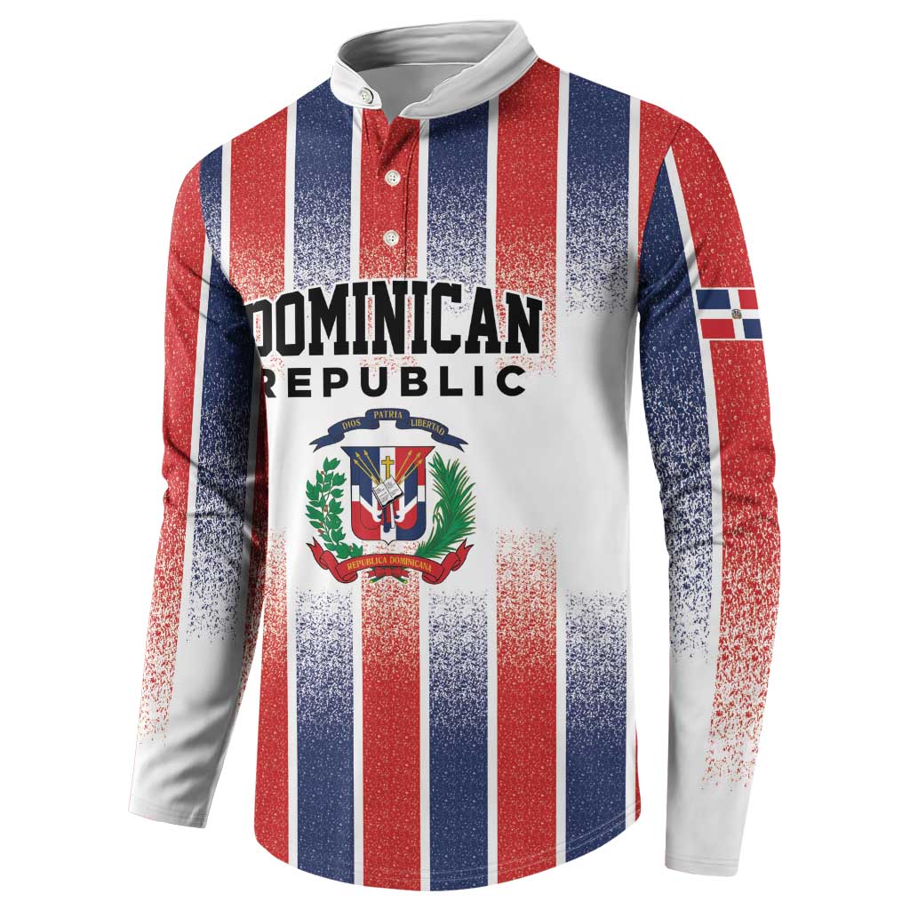 Personalized Dominican Republic Button Sweatshirt Stripe Stylized