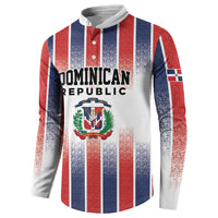 Personalized Dominican Republic Button Sweatshirt Stripe Stylized