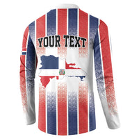 Personalized Dominican Republic Button Sweatshirt Stripe Stylized