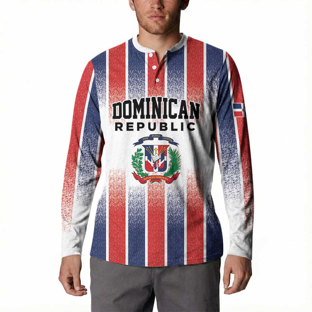 Personalized Dominican Republic Button Sweatshirt Stripe Stylized