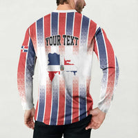 Personalized Dominican Republic Button Sweatshirt Stripe Stylized