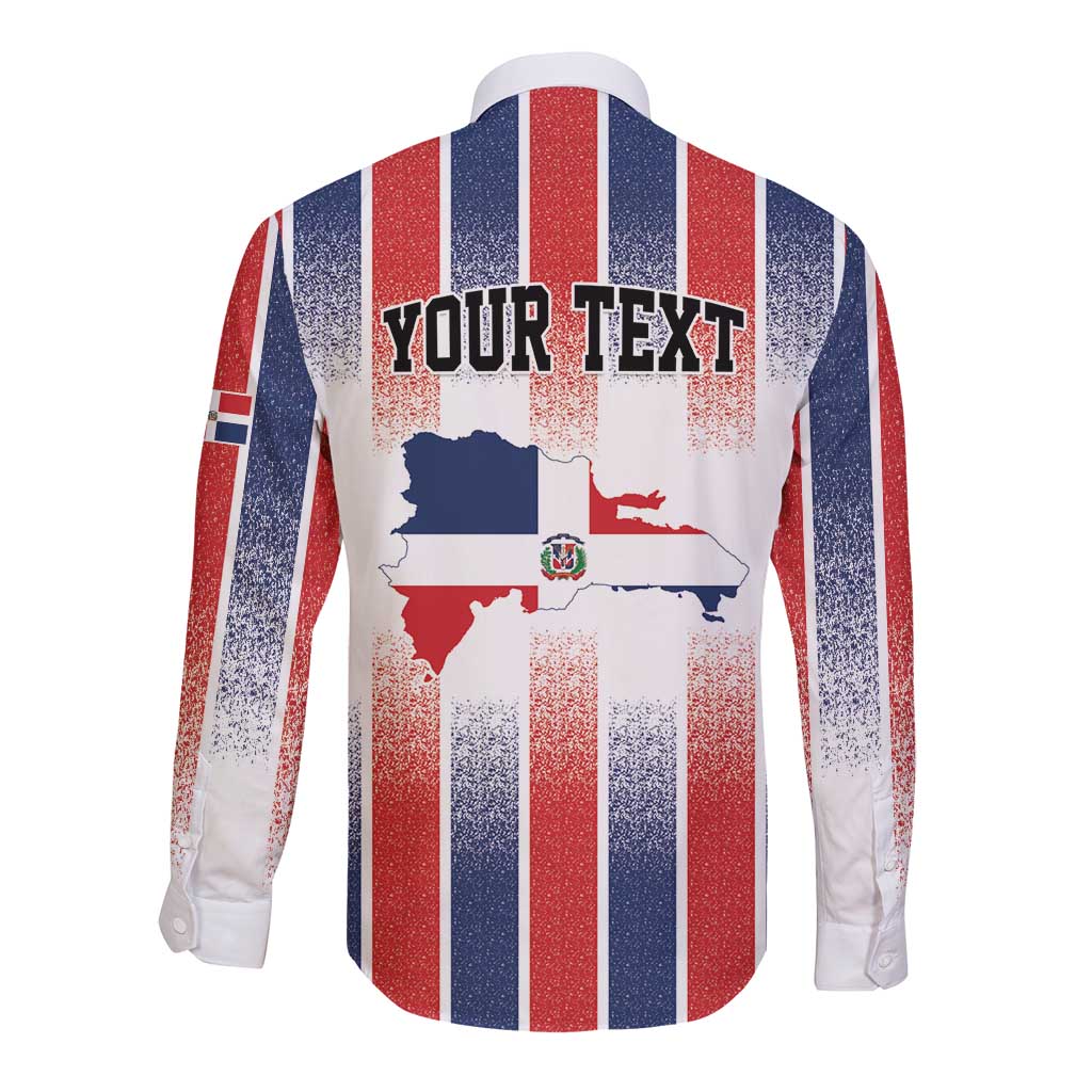 Personalized Dominican Republic Long Sleeve Button Shirt Stripe Stylized