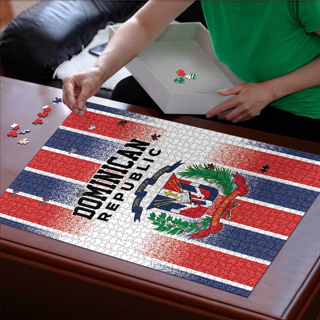 Dominican Republic Puzzle Stripe Stylized