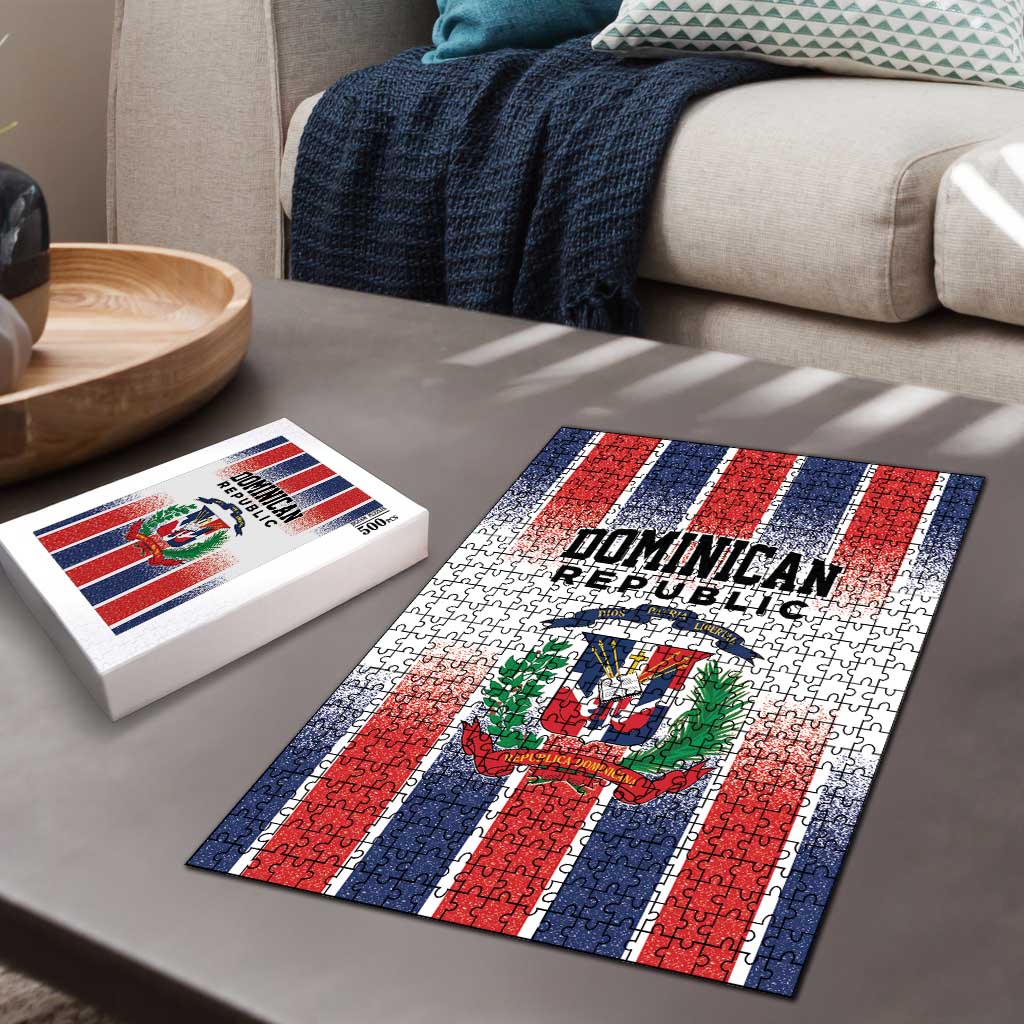 Dominican Republic Puzzle Stripe Stylized