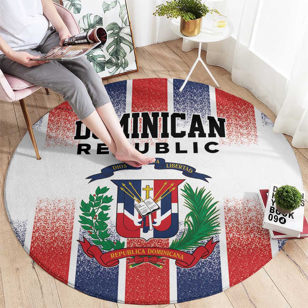 Dominican Republic Round Carpet Stripe Stylized