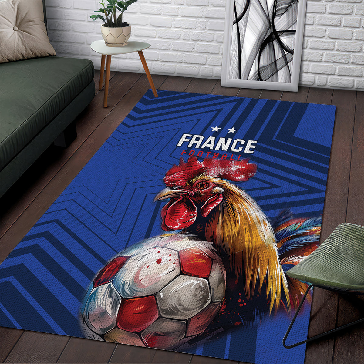 France 2024 Football Area Rug Allez Les Bleus - Wonder Print Shop