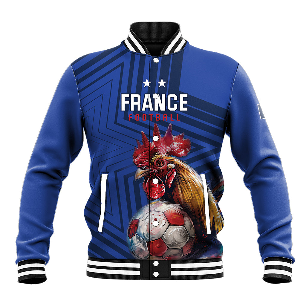 Custom France 2024 Football Baseball Jacket Allez Les Bleus - Wonder Print Shop