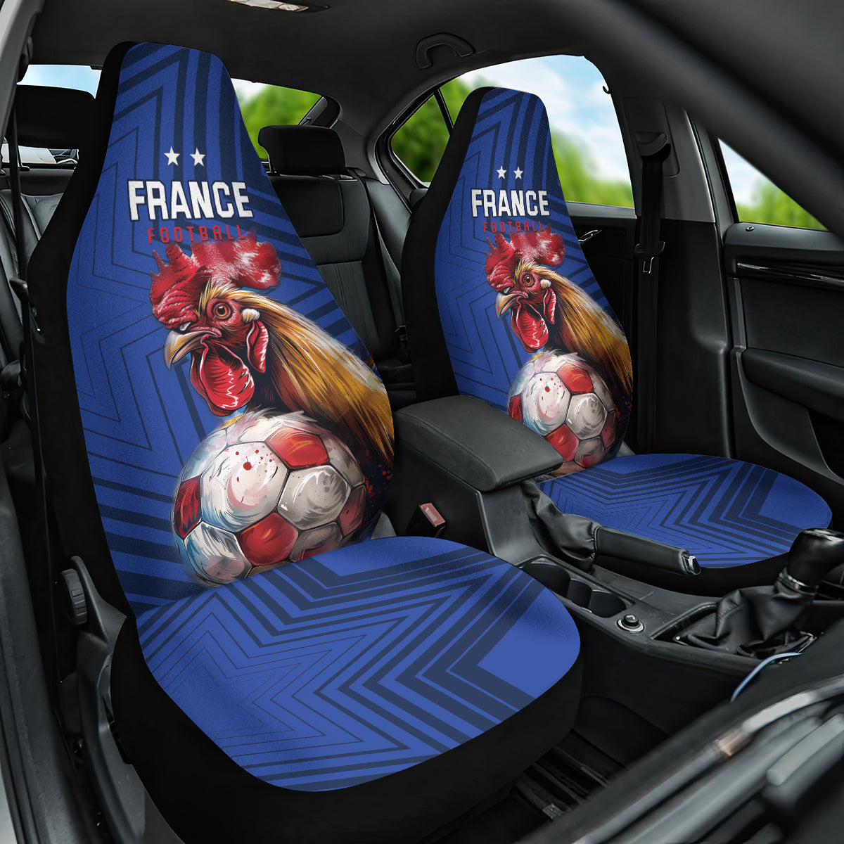 France 2024 Football Car Seat Cover Allez Les Bleus - Wonder Print Shop