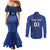 Custom France 2024 Football Couples Matching Mermaid Dress and Long Sleeve Button Shirt Allez Les Bleus