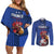 Custom France 2024 Football Couples Matching Off Shoulder Short Dress and Long Sleeve Button Shirt Allez Les Bleus - Wonder Print Shop