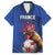 Custom France 2024 Football Family Matching Off Shoulder Short Dress and Hawaiian Shirt Allez Les Bleus - Wonder Print Shop