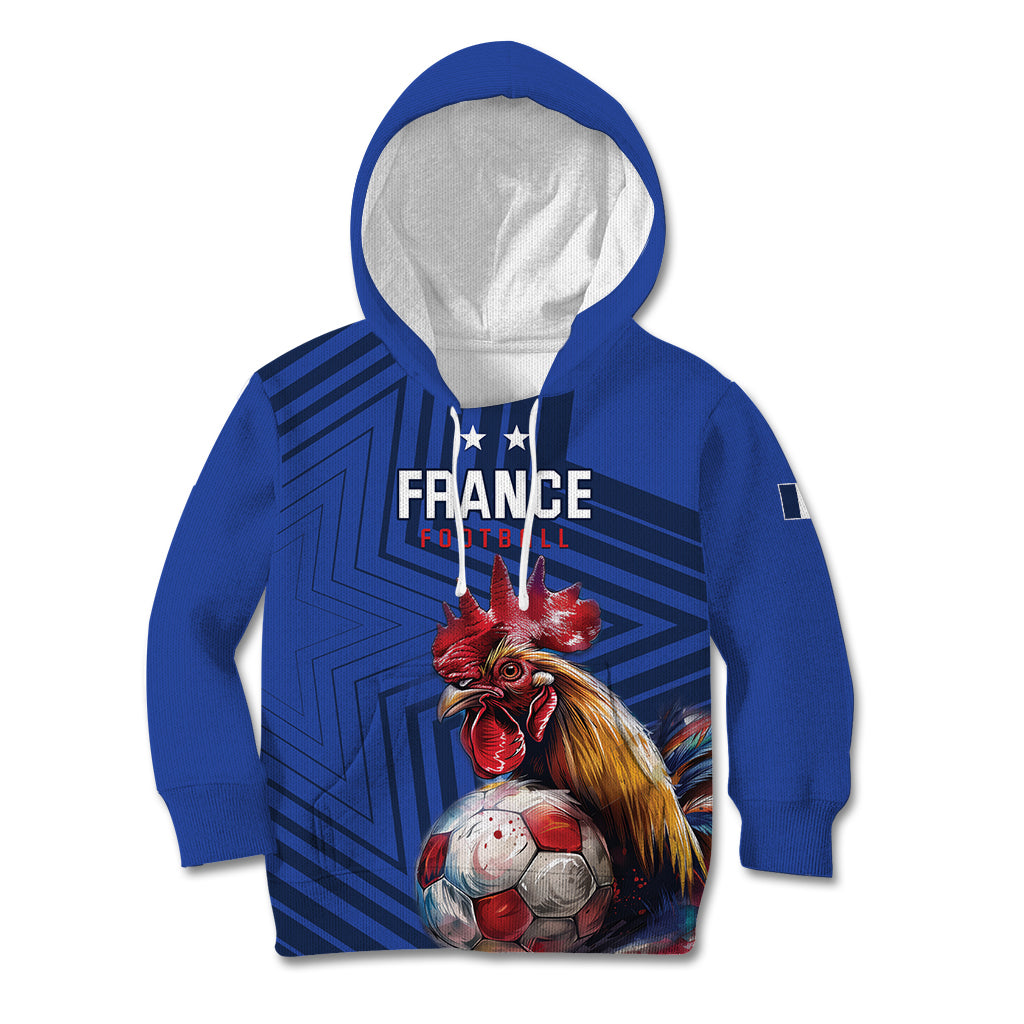 Custom France 2024 Football Kid Hoodie Allez Les Bleus - Wonder Print Shop