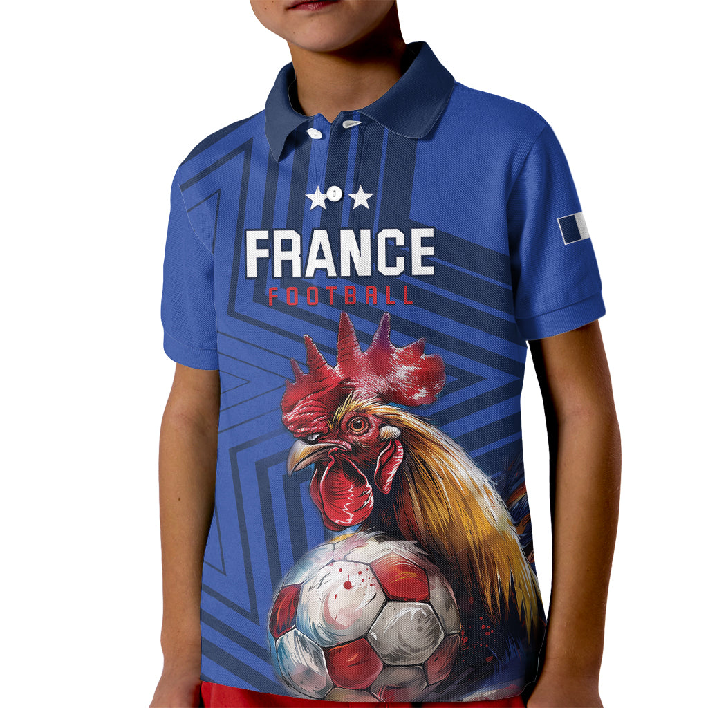 Custom France 2024 Football Kid Polo Shirt Allez Les Bleus - Wonder Print Shop