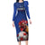 Custom France 2024 Football Long Sleeve Bodycon Dress Allez Les Bleus - Wonder Print Shop