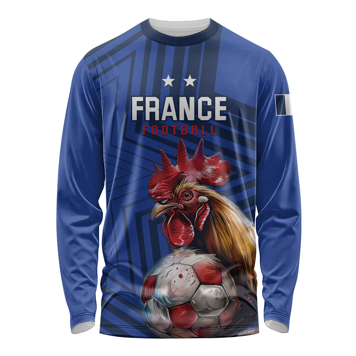 Custom France 2024 Football Long Sleeve Shirt Allez Les Bleus - Wonder Print Shop