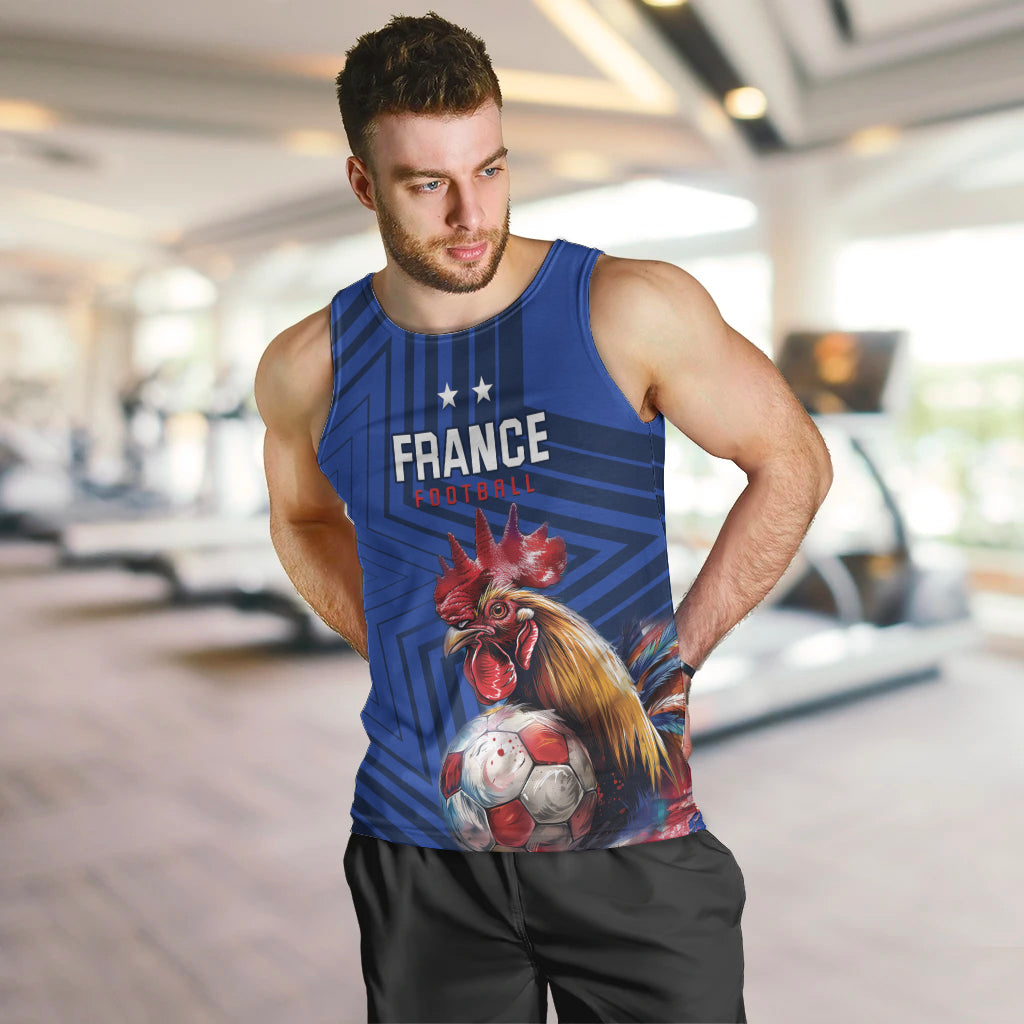 Custom France 2024 Football Men Tank Top Allez Les Bleus - Wonder Print Shop