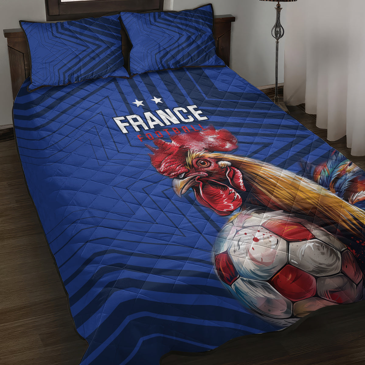 France 2024 Football Quilt Bed Set Allez Les Bleus - Wonder Print Shop