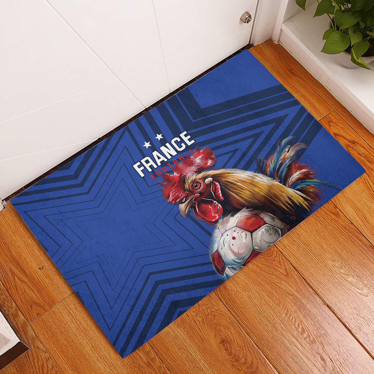 France 2024 Football Rubber Doormat Allez Les Bleus - Wonder Print Shop